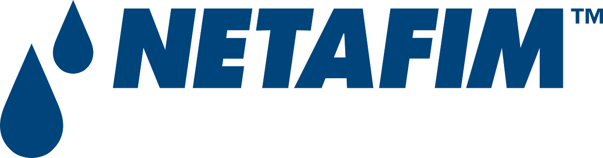 Netafim logo with blue text and water droplet icon on a transparent background.