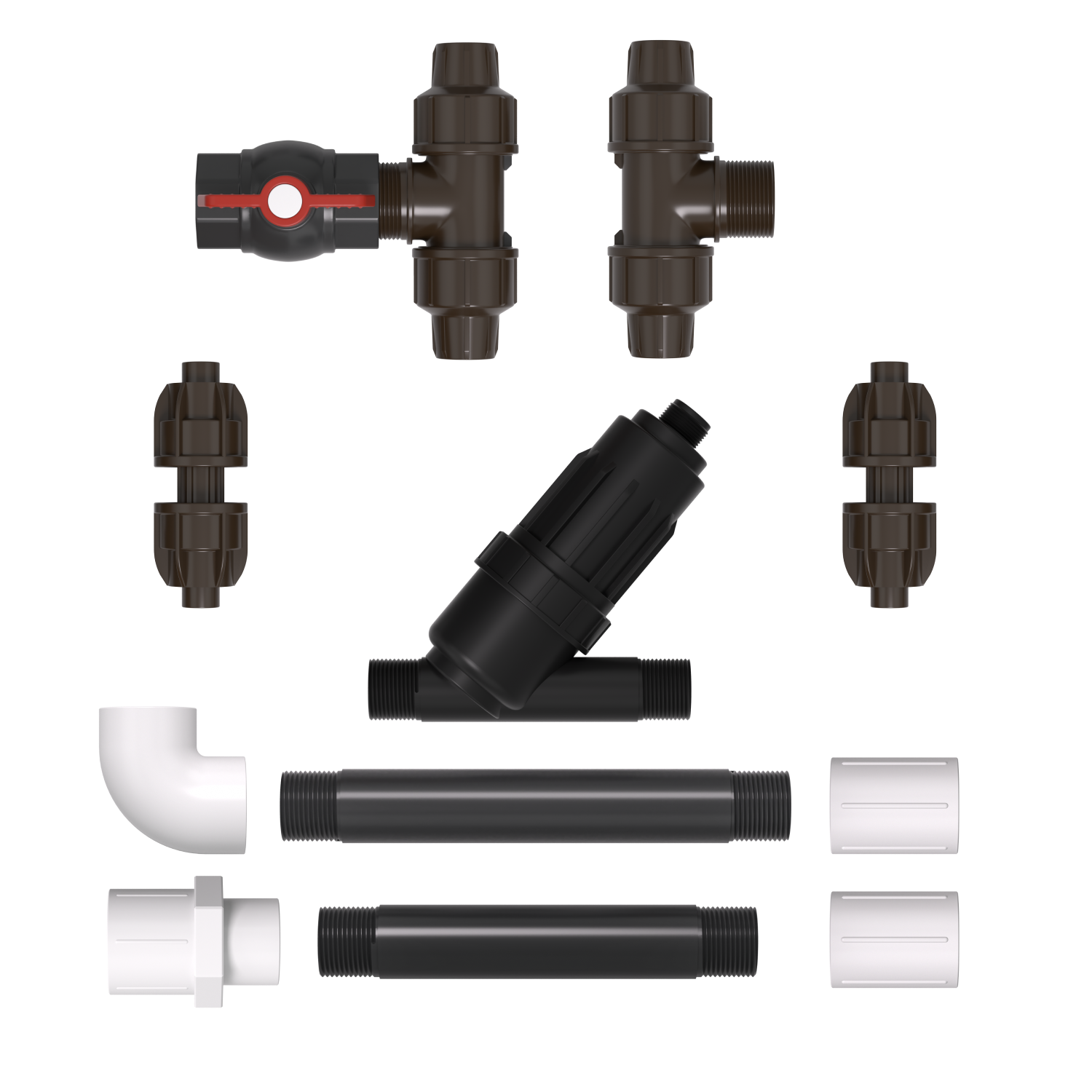 Product layout image of the Irrigreen drip tube connection kit.